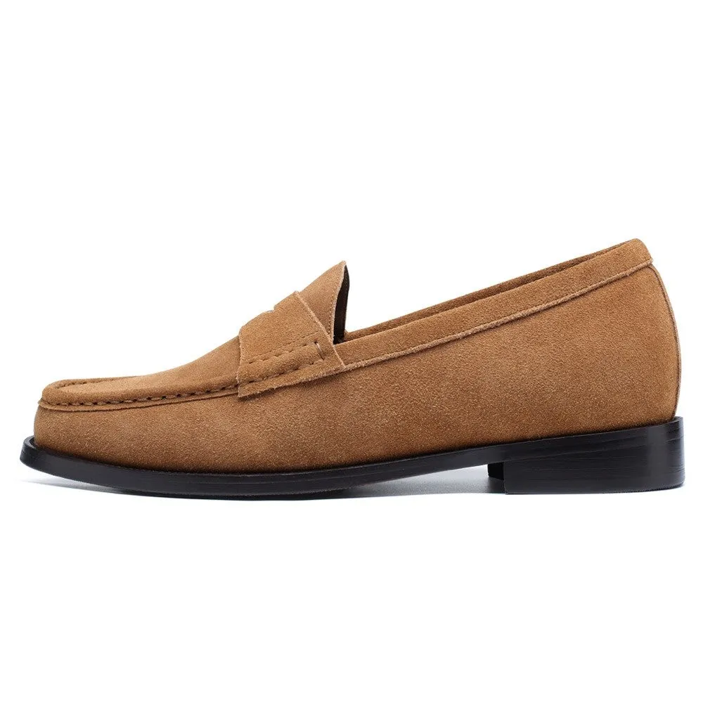5 CM / 1.95 Inches CMR CHAMARIPA Men's Beige Suede Height Enhancing Loafers – Handmade Elegance