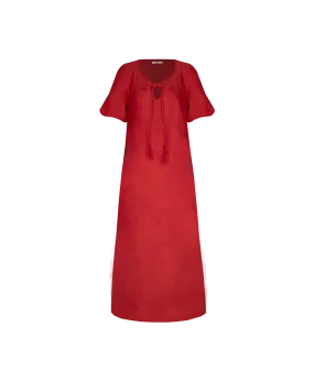 ANGEL LINEN MAXI DRESS SANGRIA
