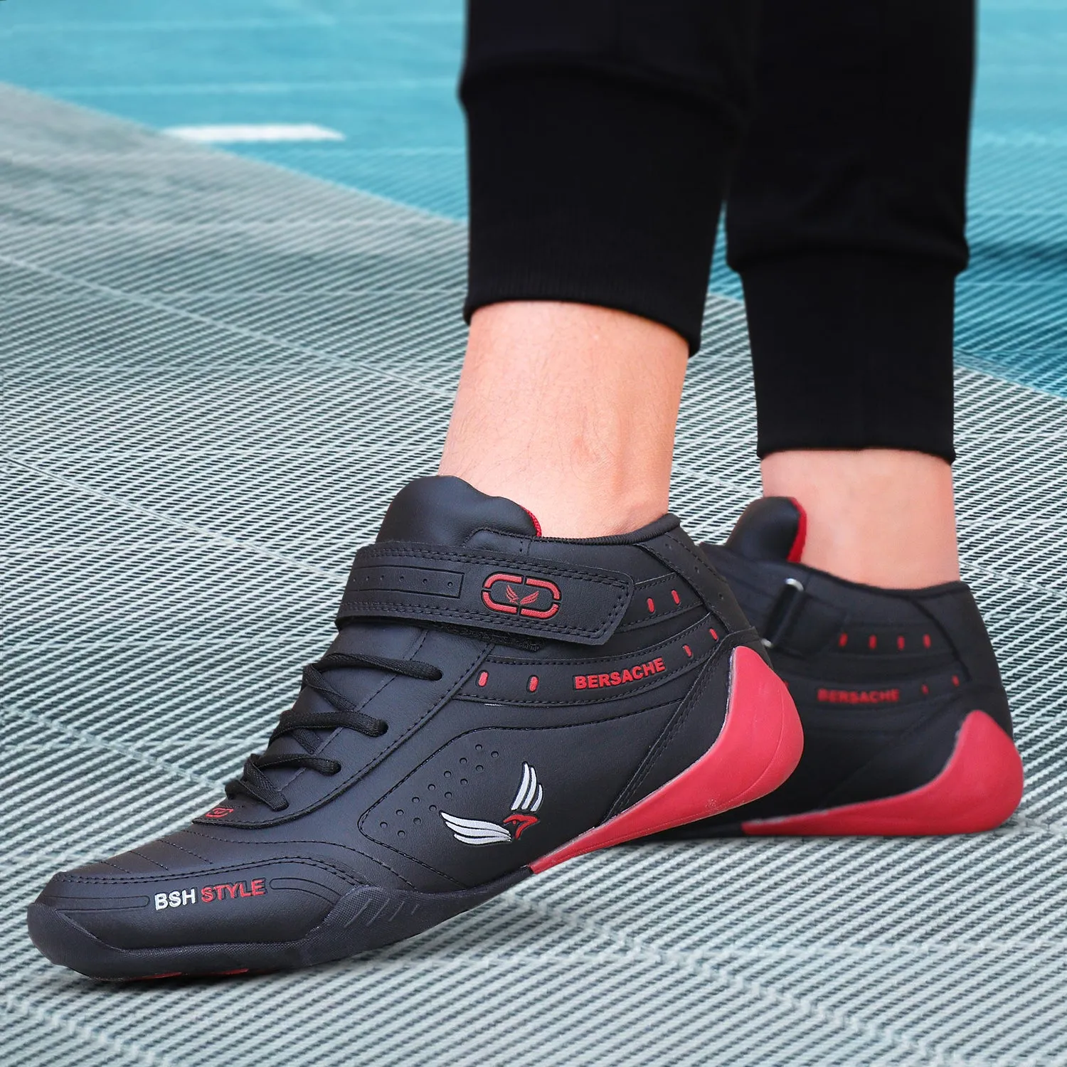 Bersache Lightweight Casual Sneaker Shoes For Men Black-9020