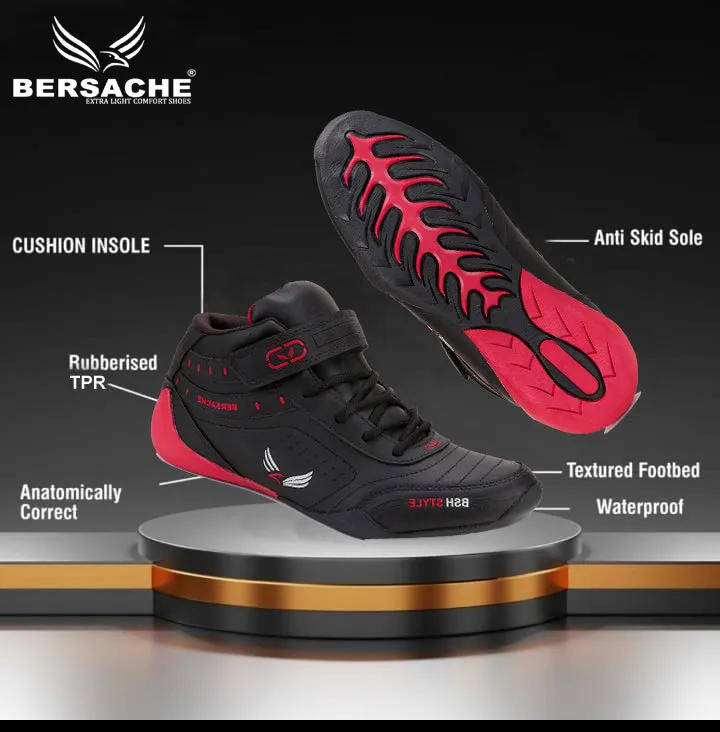 Bersache Lightweight Casual Sneaker Shoes For Men Black-9020