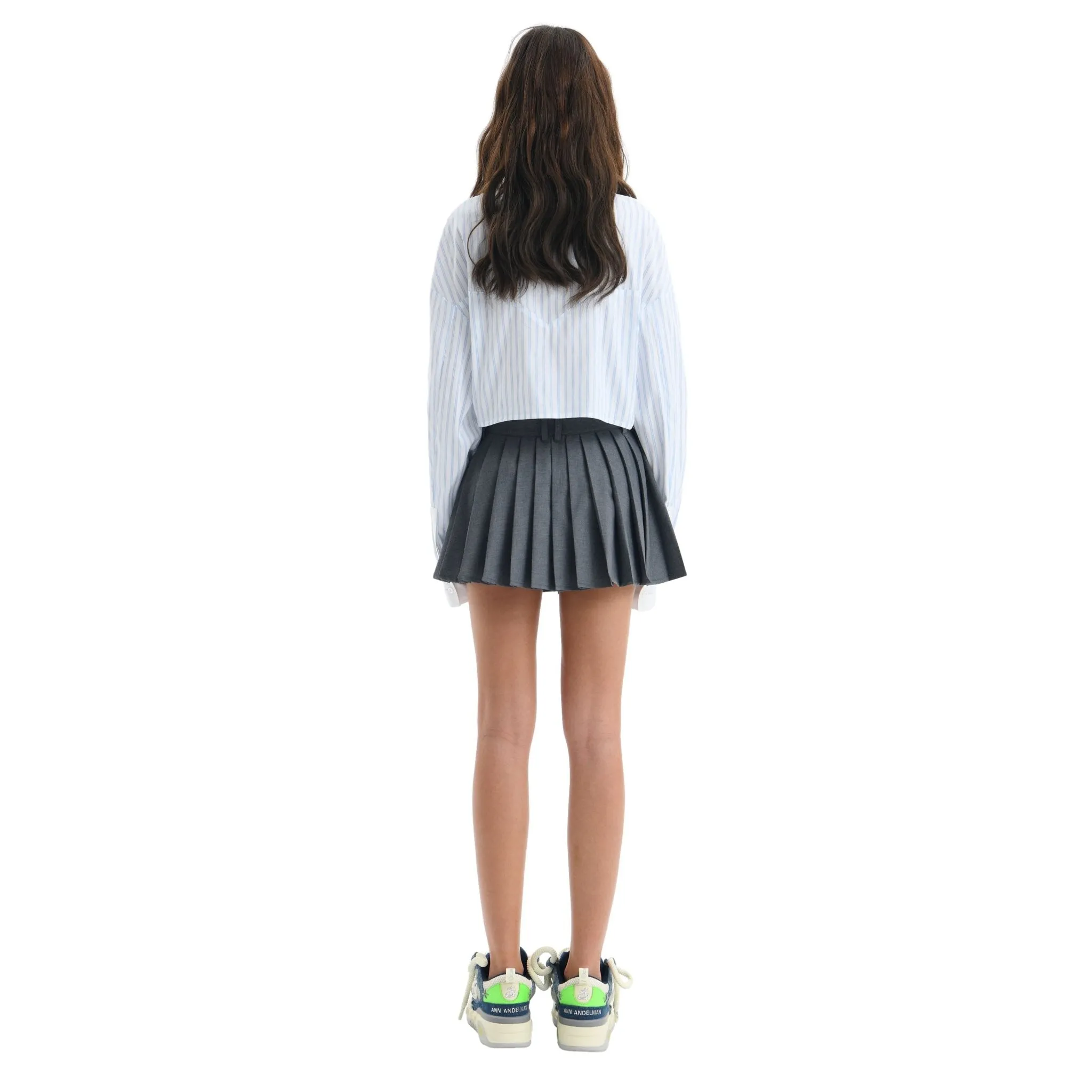 Blue and White Vertical Stripe Short Shirts