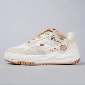 Boba Lovin Bobearu White Sneakers - Women's