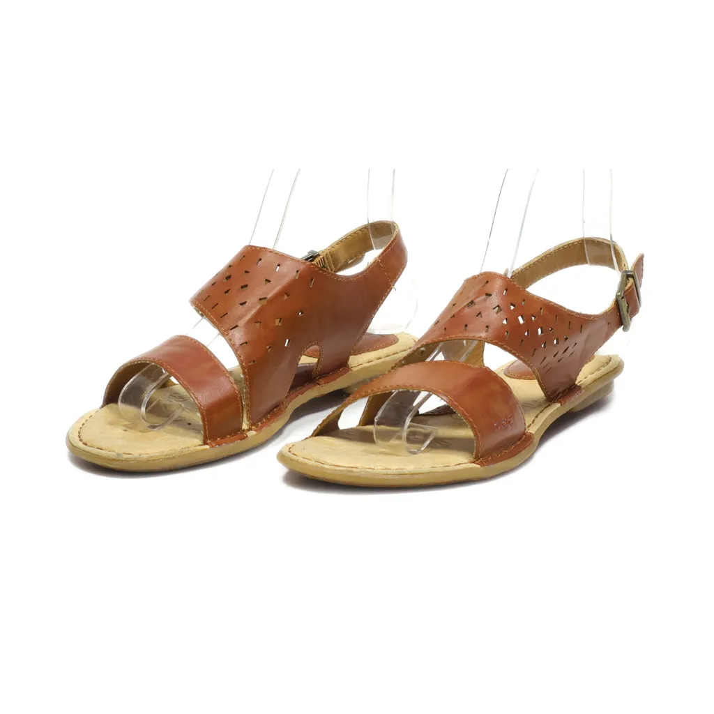 B.O.C Flat Sandals Leather Brown Colour For Women