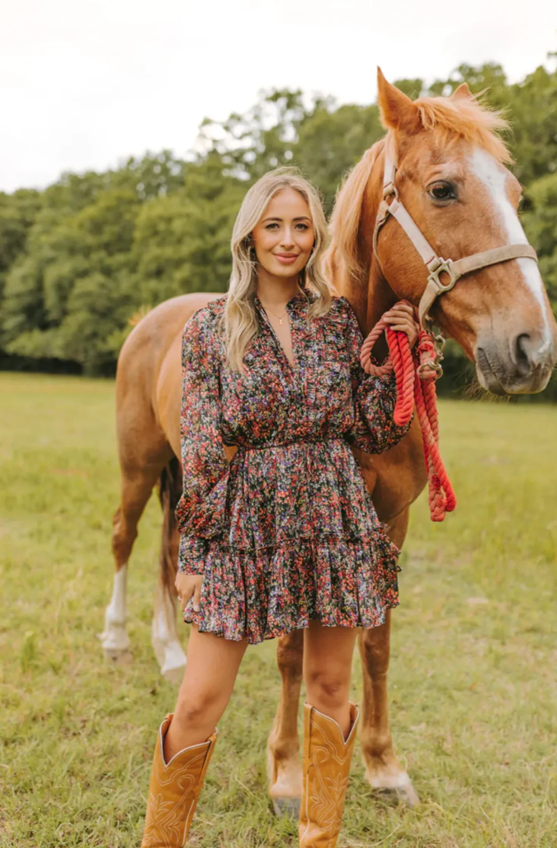 buddy love: celia long sleeve mini dress - babys breath