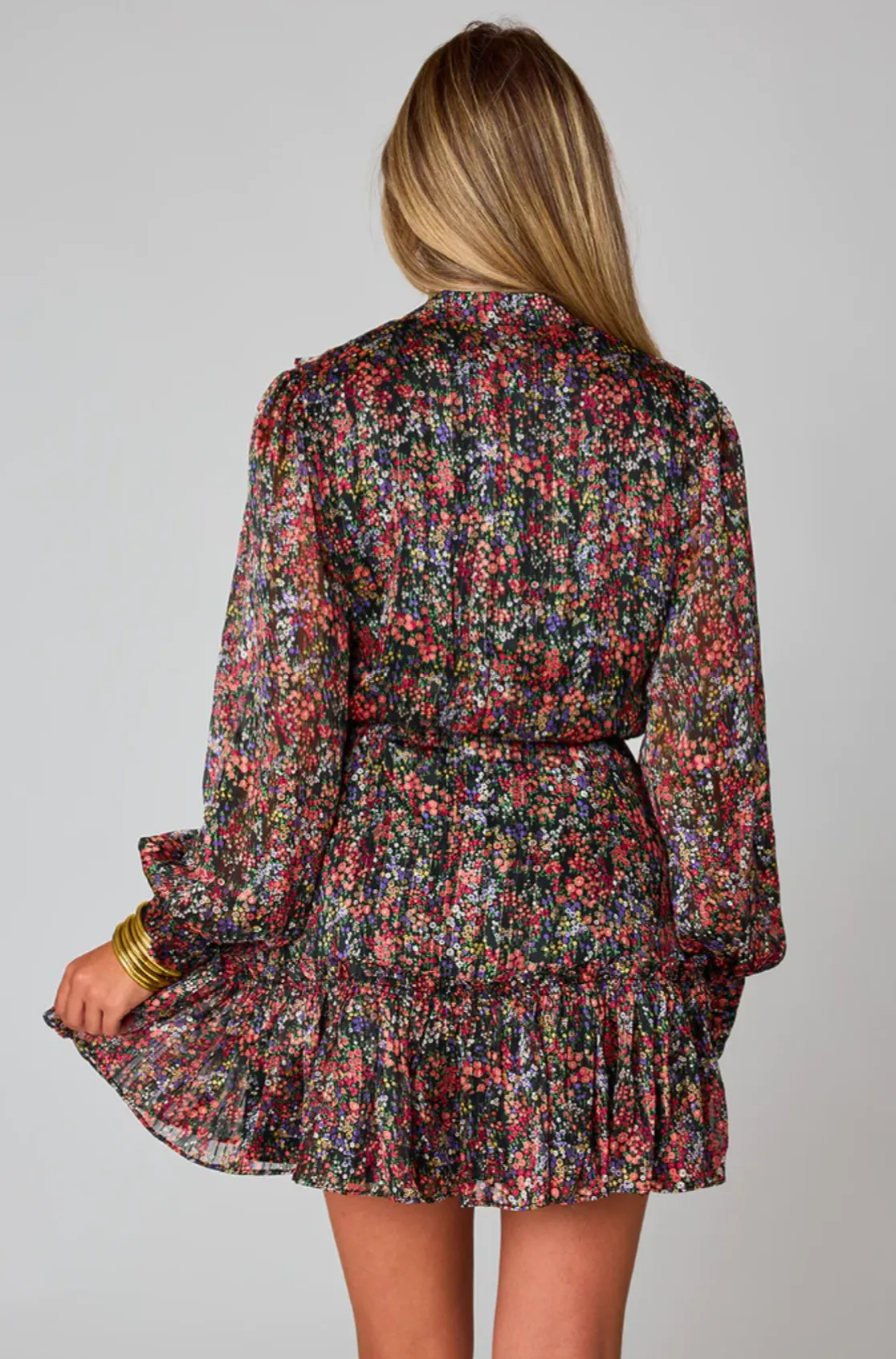 buddy love: celia long sleeve mini dress - babys breath