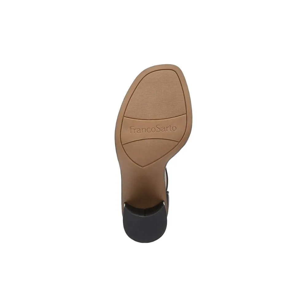 Caia Black Leather Franco Sarto Sandals