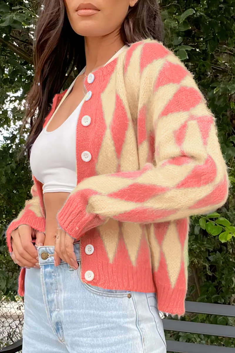 Casual Geometric Buckle Tops Sweater
