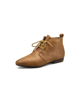 Comfortable Lace-up Pointed Toe Ankle Boots
