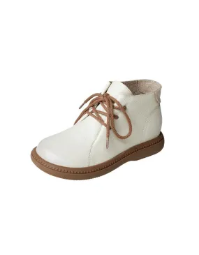Comfortable Soft Leather Lace-up Casual Boots