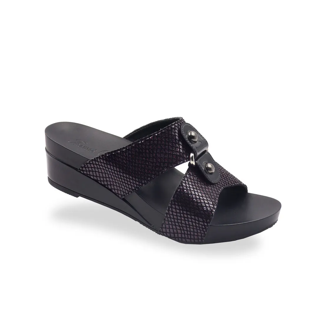 [EXTRA 20% off at cart] Savanna Leather Print Low Wedges