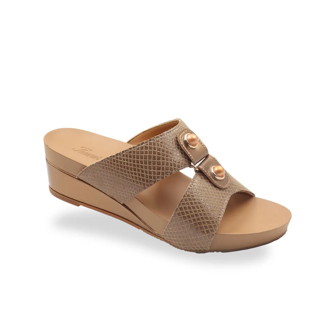 [EXTRA 20% off at cart] Savanna Leather Print Low Wedges
