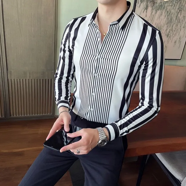 Fashion Striped Formal Dress Shirts