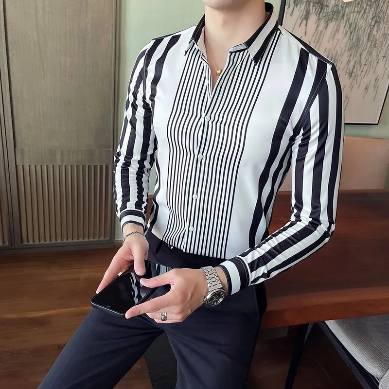 Fashion Striped Formal Dress Shirts