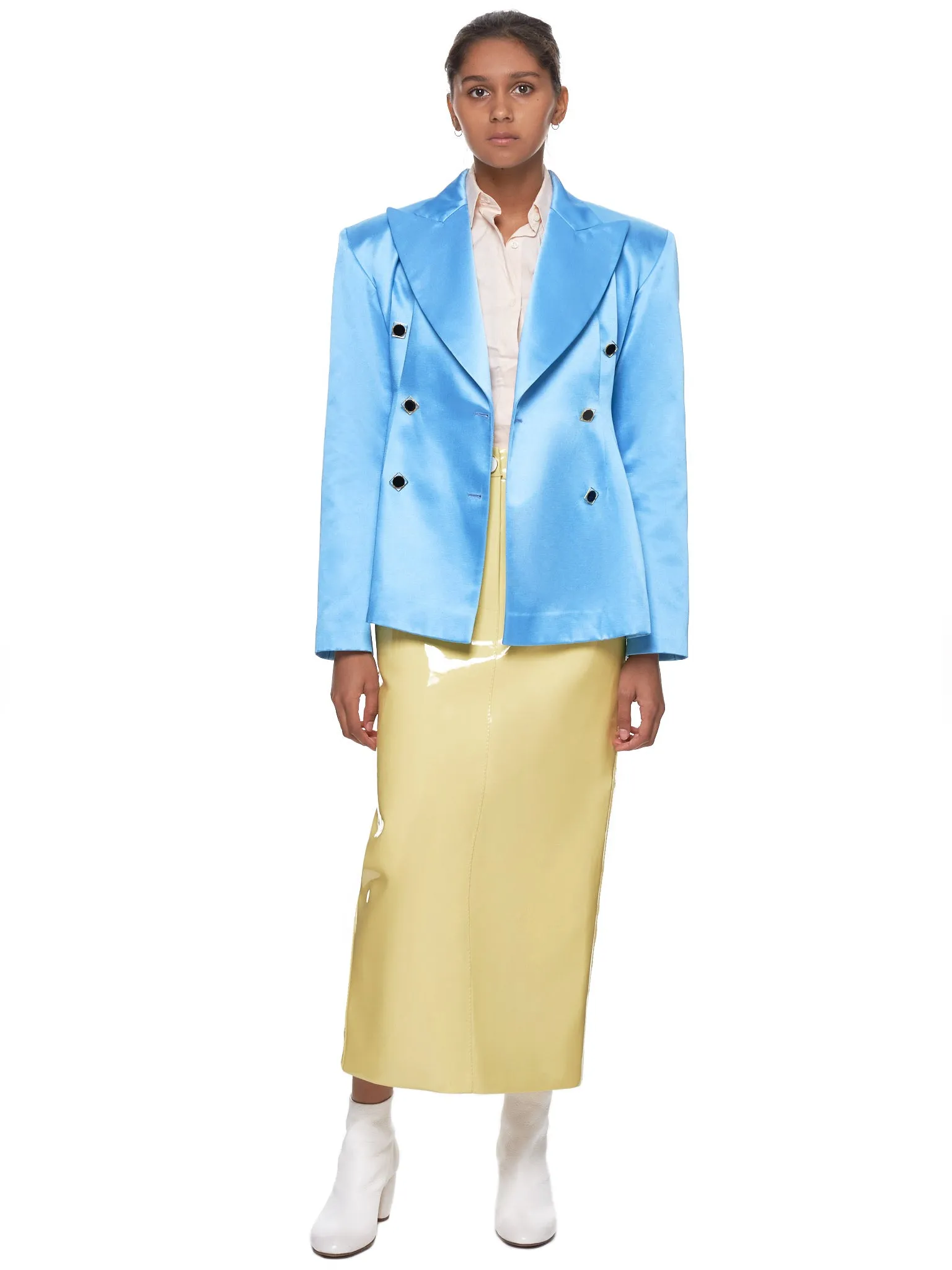 Glossy Maxi Skirt (RR008-YELLOW)