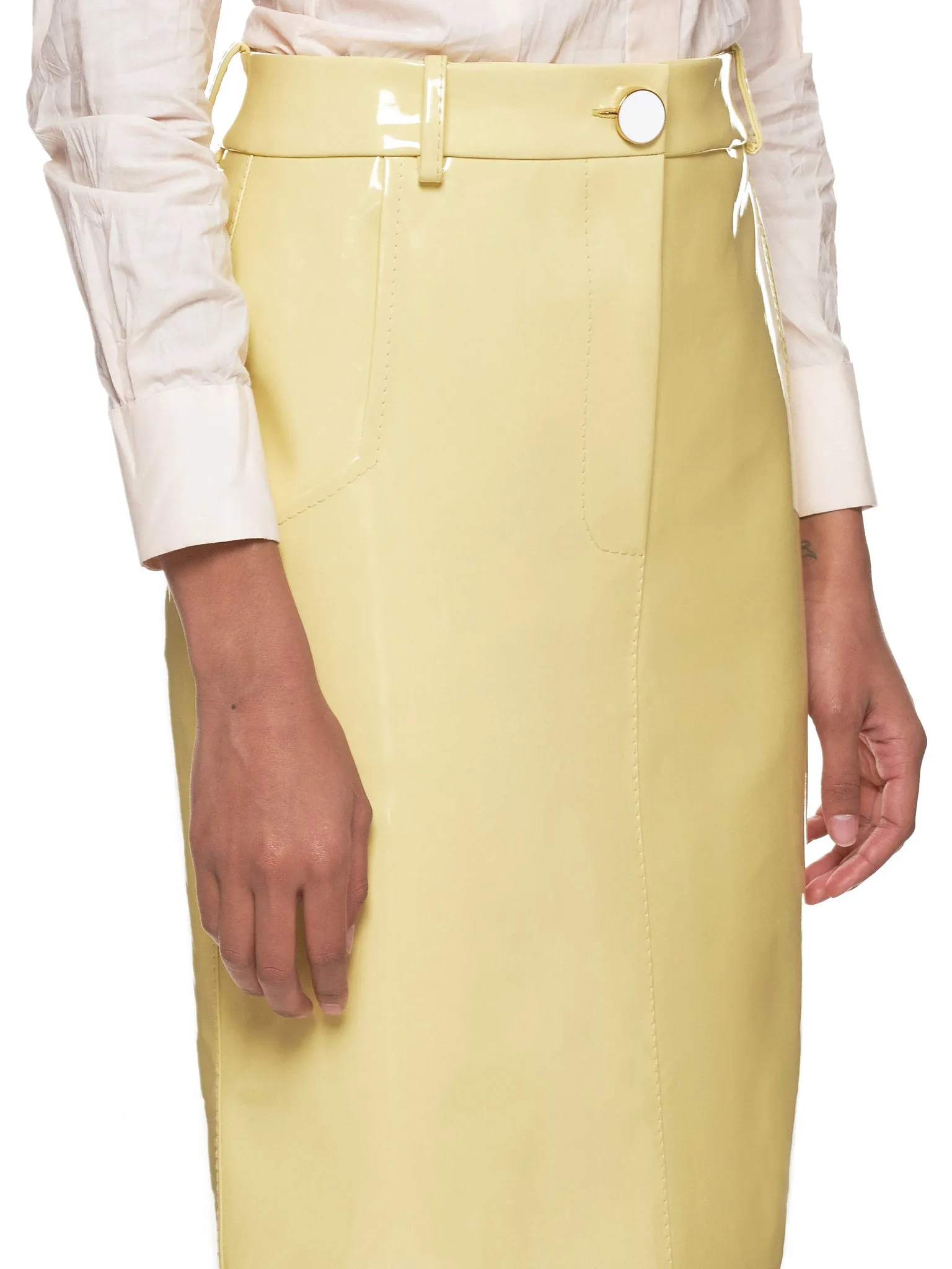 Glossy Maxi Skirt (RR008-YELLOW)