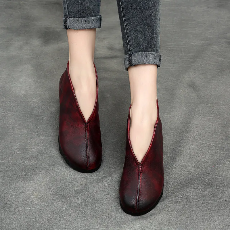 Handmade Soft Leather Comfortable Retro Flat Boots