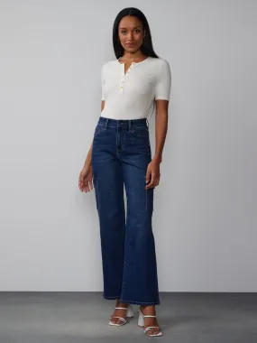 High Rise Wide Leg Cargo Jeans