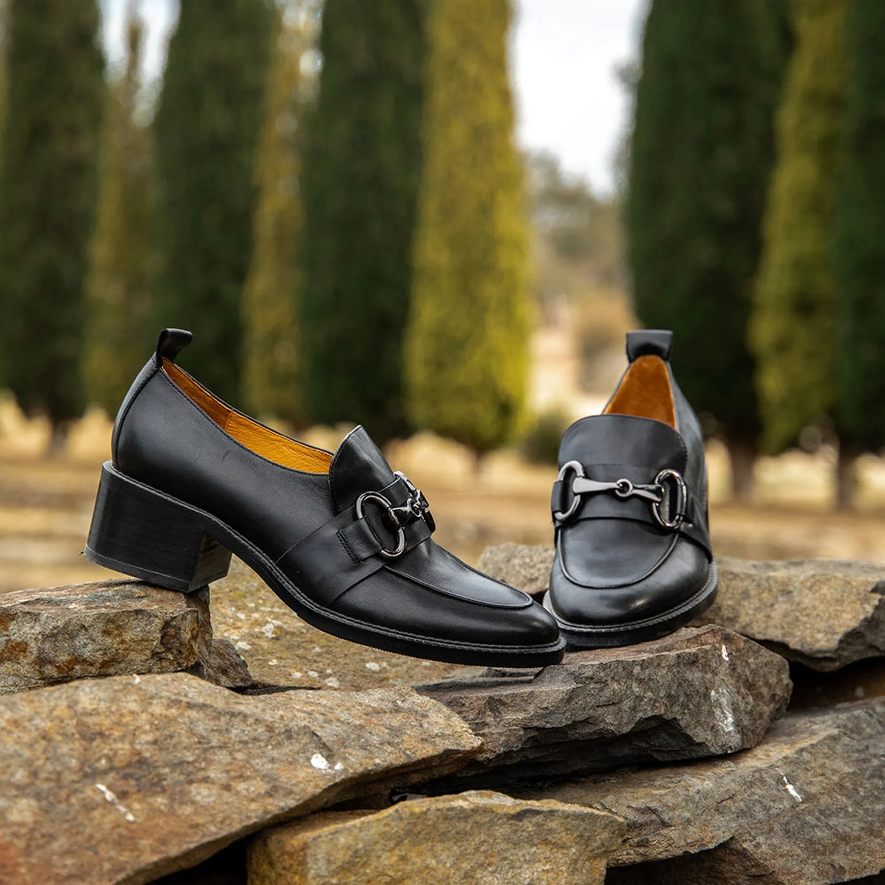 KEILY LEATHER HEEL LOAFERS
