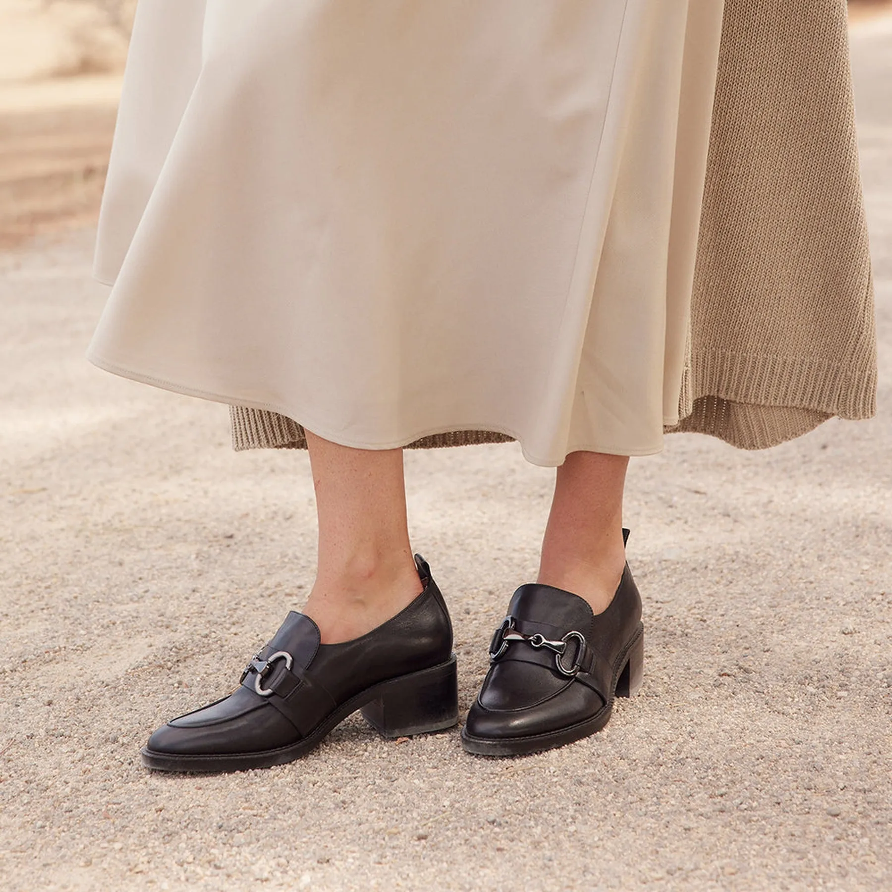 KEILY LEATHER HEEL LOAFERS