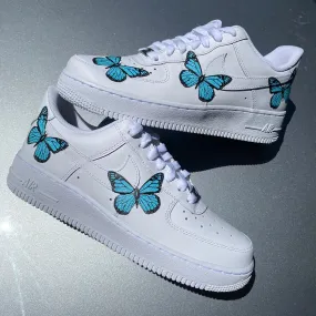 Kids Aqua Glitter Butterfly AF1