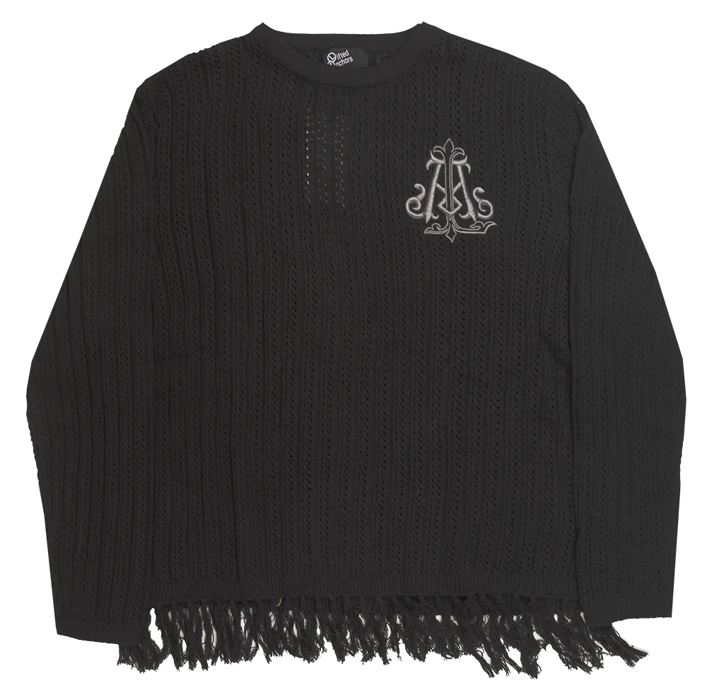 LIFTED ANCHOR KNITTED CREWNECK BLACK - LASP24-51