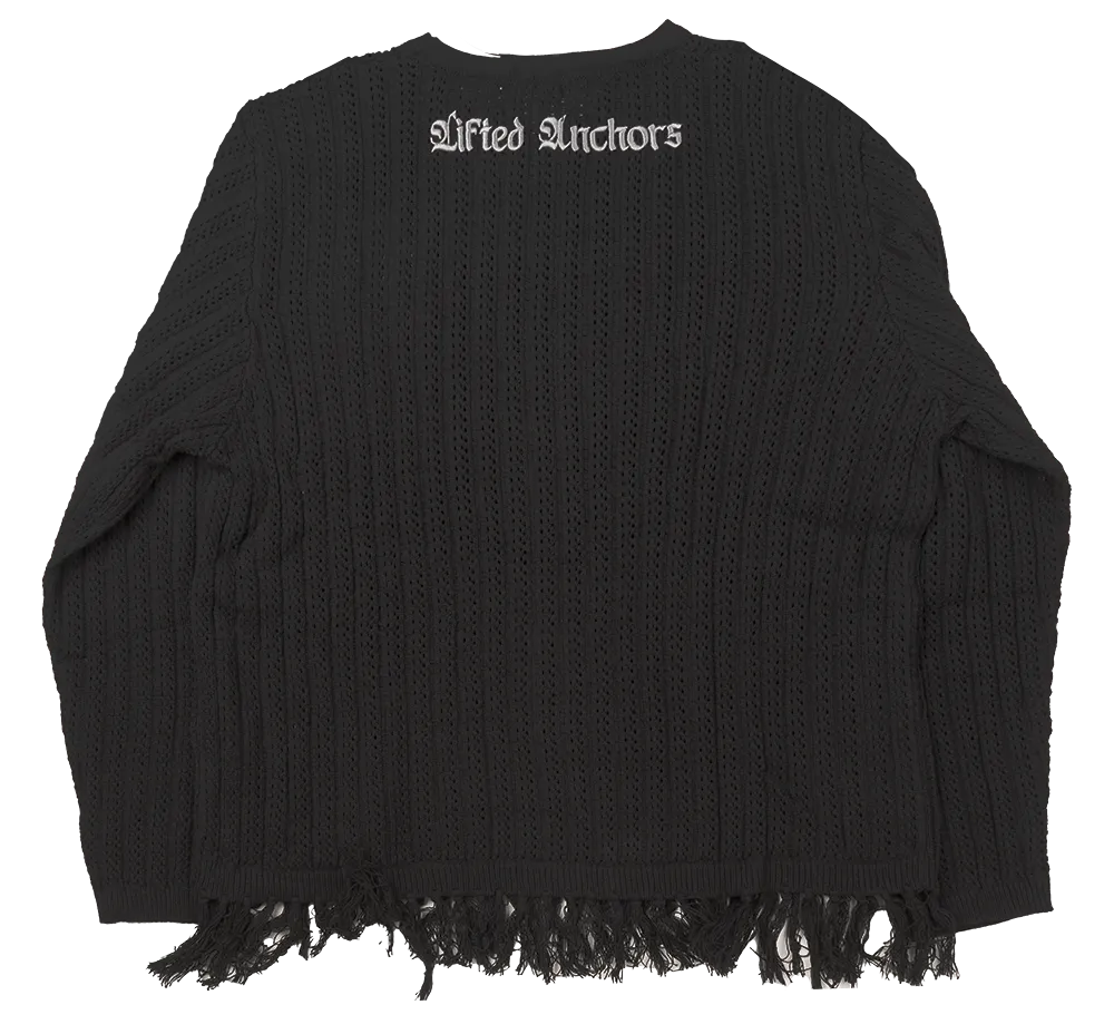 LIFTED ANCHOR KNITTED CREWNECK BLACK - LASP24-51