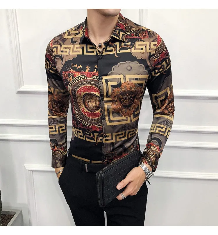 Long Sleeve  Casual Slim Fit Korean Men