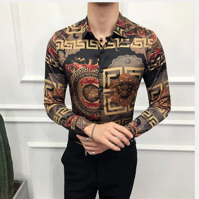 Long Sleeve  Casual Slim Fit Korean Men