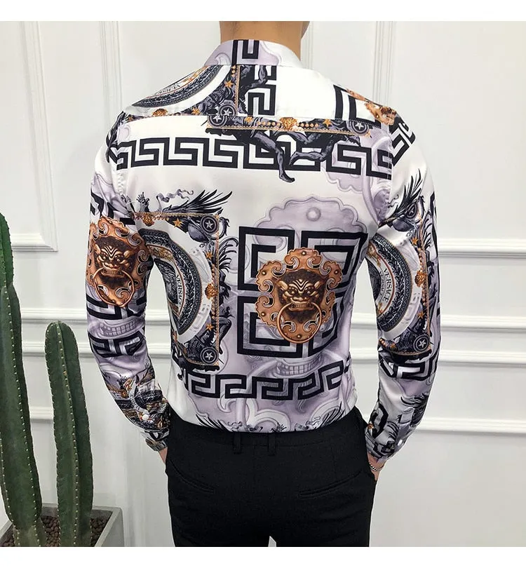 Long Sleeve  Casual Slim Fit Korean Men