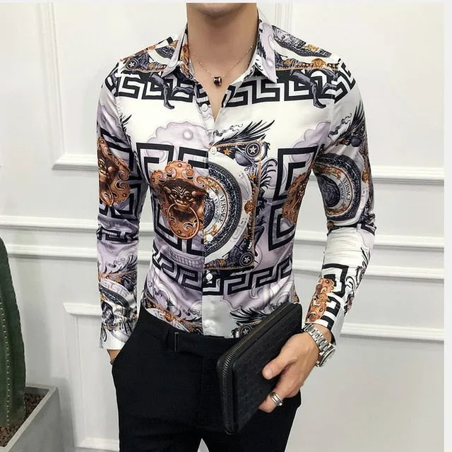 Long Sleeve  Casual Slim Fit Korean Men