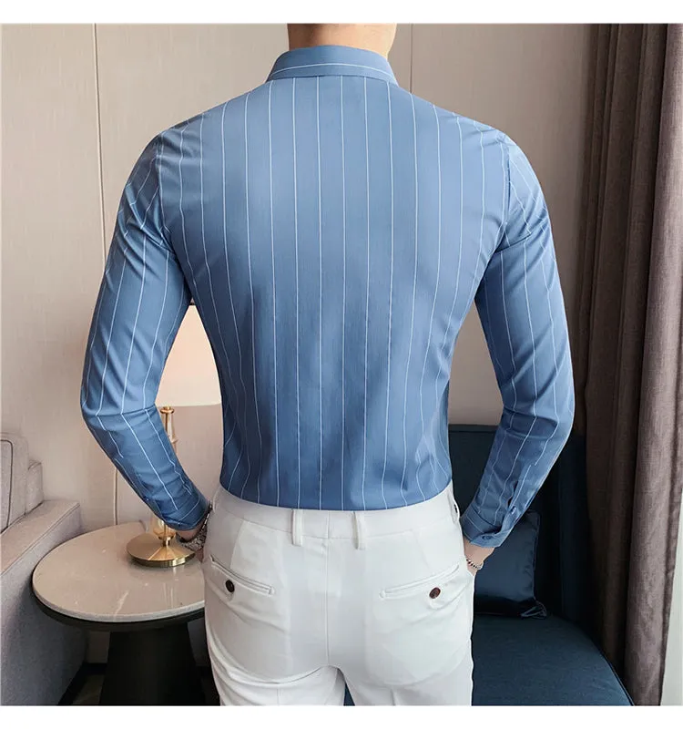 Long Sleeve Striped Formal Shirts
