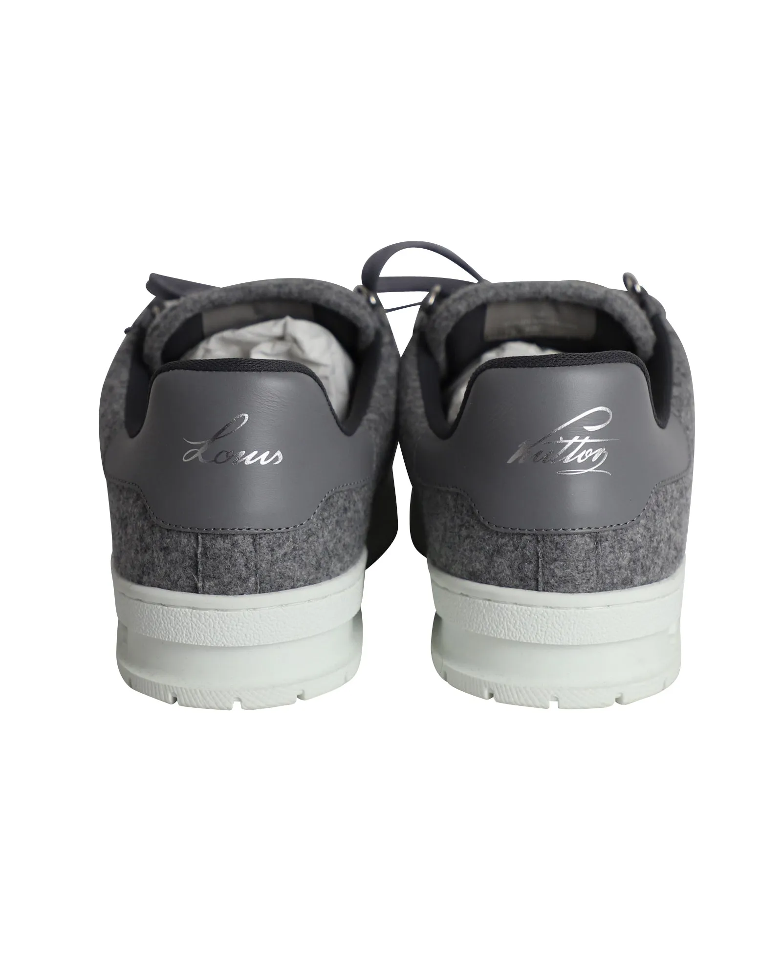 Louis Vuitton Low Top Sneakers in Grey Wool