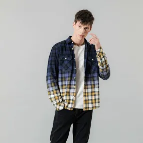 Men's Autumn Long Sleeved Cotton Plaid Shirt