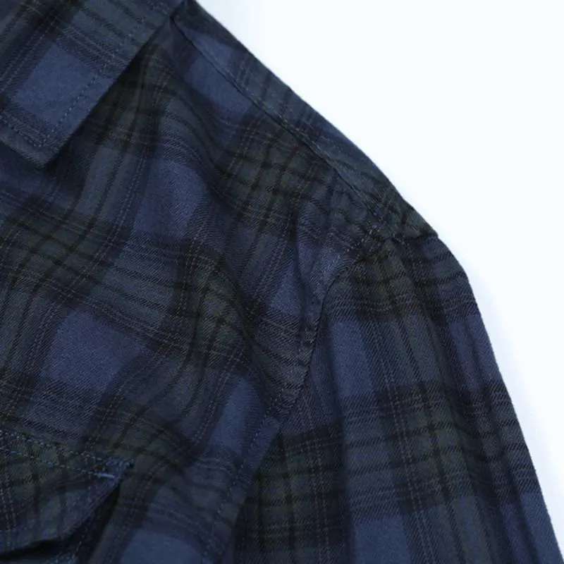 Men's Autumn Long Sleeved Cotton Plaid Shirt