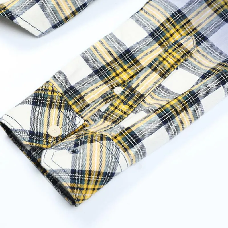 Men's Autumn Long Sleeved Cotton Plaid Shirt