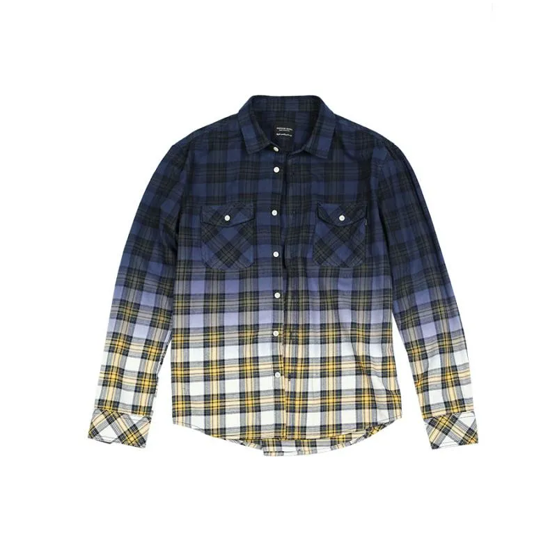Men's Autumn Long Sleeved Cotton Plaid Shirt