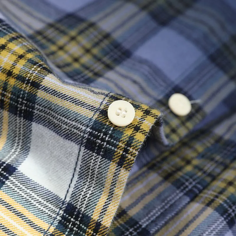 Men's Autumn Long Sleeved Cotton Plaid Shirt