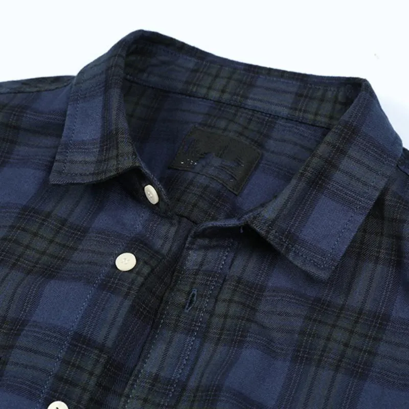 Men's Autumn Long Sleeved Cotton Plaid Shirt