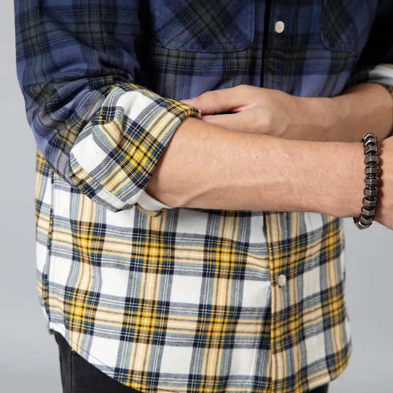 Men's Autumn Long Sleeved Cotton Plaid Shirt