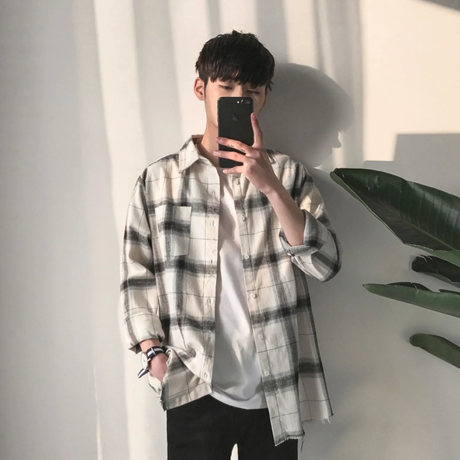 Men's Casual Plaid Flannel Shirt