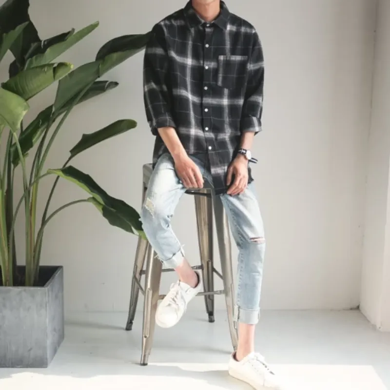 Men's Casual Plaid Flannel Shirt