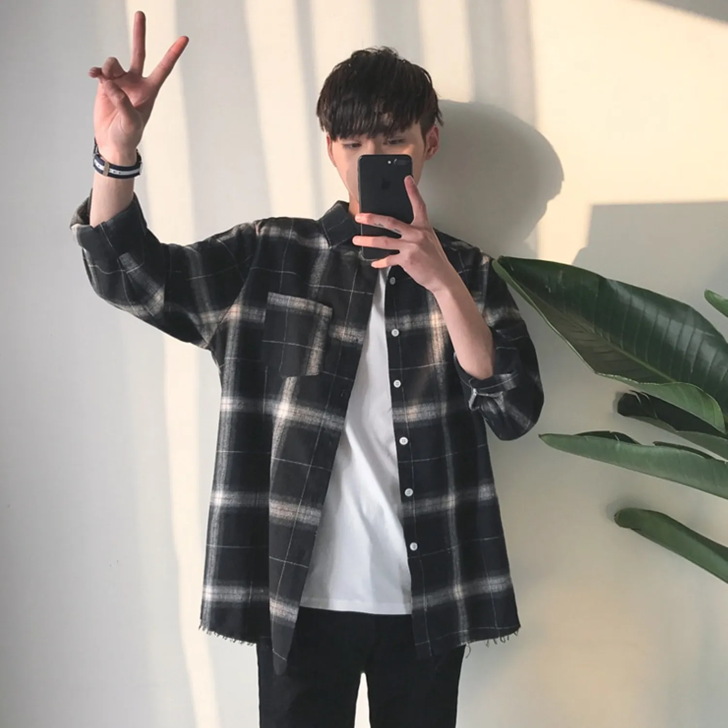 Men's Casual Plaid Flannel Shirt