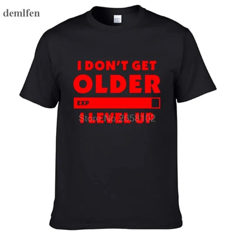 Men's I Don't Get Older I Level Up Cotton Tee Shirt