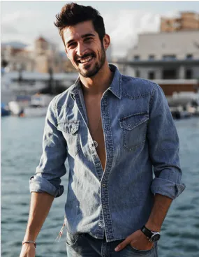 Men's Spring Denim Casual Shirt
