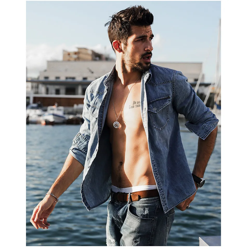 Men's Spring Denim Casual Shirt