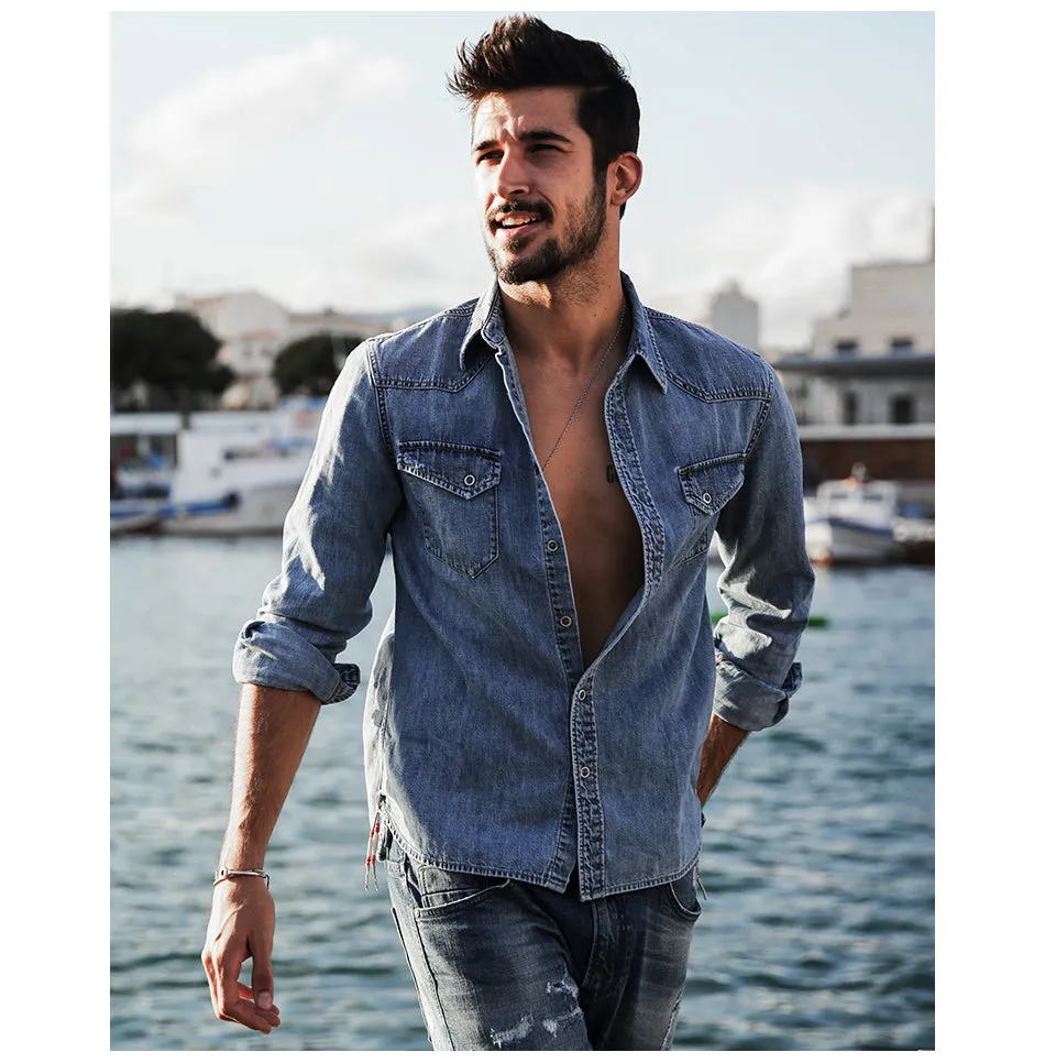 Men's Spring Denim Casual Shirt