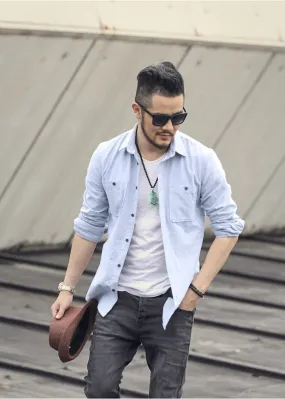 Men's Spring Long Sleeved Oxford Shirt
