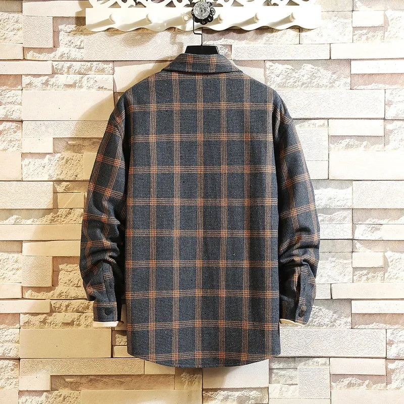Men's Spring/Autumn Casual Long-Sleeved Shirt With Plaid Pattern