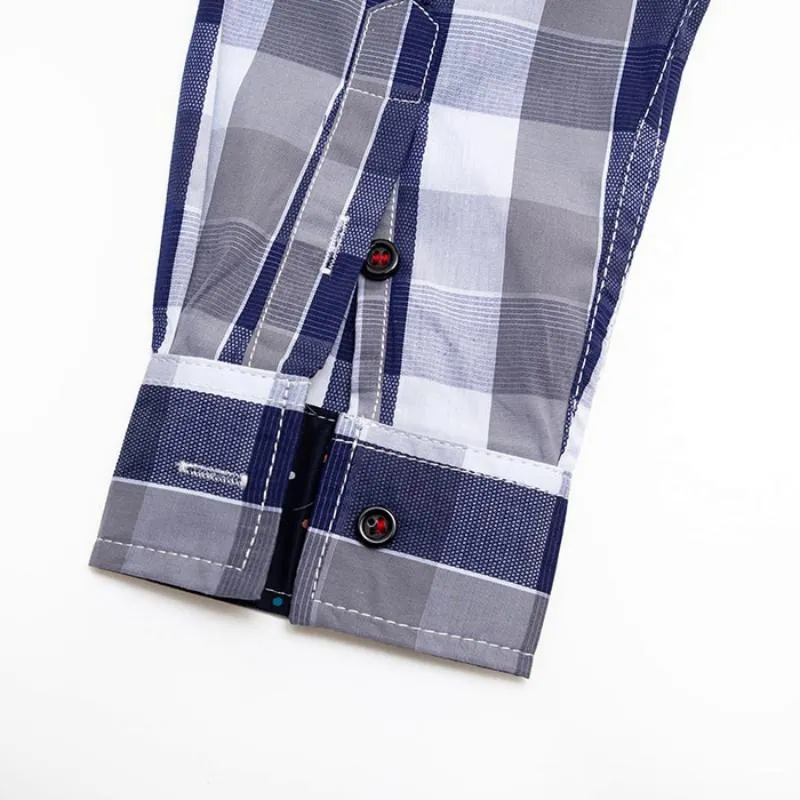 Men's Summer Casual Cotton Plaid Long Sleeved Shirt