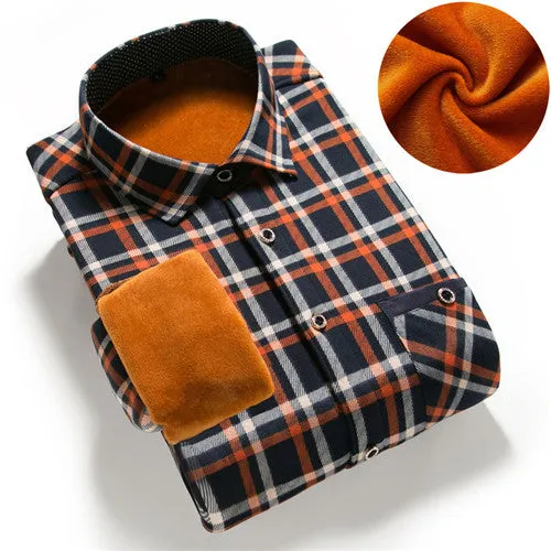 Men's Winter Flannel Shirt With Plaid
